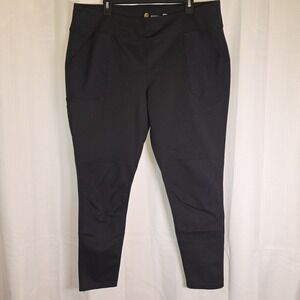 Carhartt XXL (20) Fitted Pull-on Utility Pant Womens Black Leggings Pockets